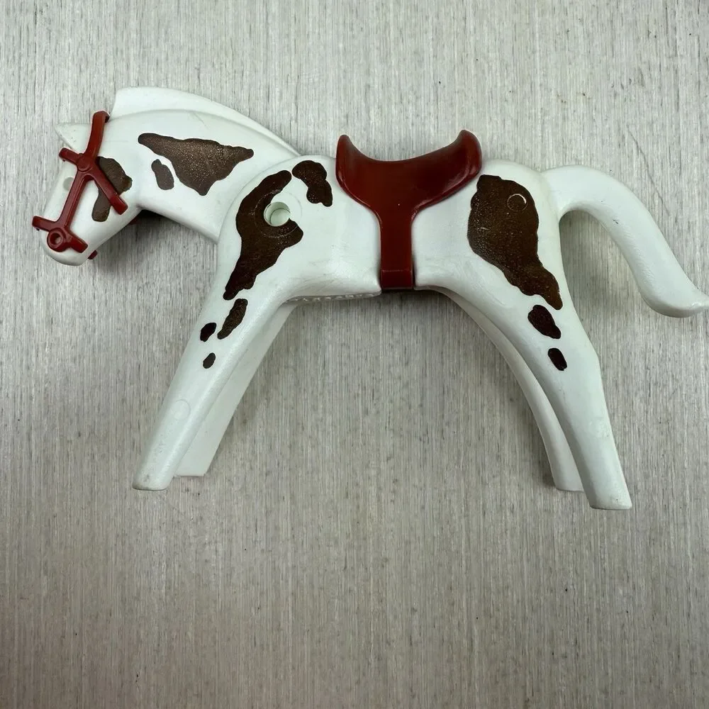 Vintage Playmobil 3304 Western Cowboys Horse Parts Lot Incomplete Set Guns Horse